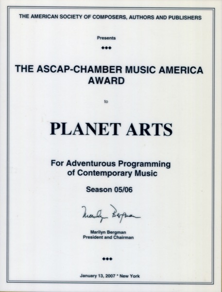 ASCAP-Chamber Music America Award 2007